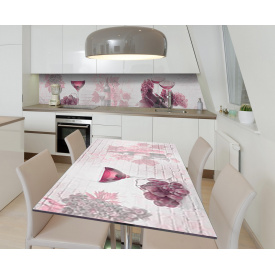 Наклейка 3Д виниловая на стол Zatarga «Розовый виноград» 650х1200 мм (Z184340/1st)