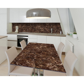 Наклейка 3Д вінілова на стіл Zatarga «Шоколадний мармур» 650х1200 мм для будинків, квартир, столів, кав'ярень