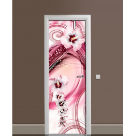 Наклейка на дверь Zatarga «Багровый танец» 650х2000 мм виниловая 3Д наклейка декор самоклеящаяся