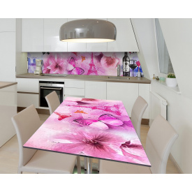 Наклейка 3Д виниловая на стол Zatarga «Французская маджента» 650х1200 мм для домов, квартир, столов, кофейн,