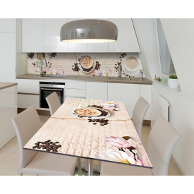 Наклейка 3Д вінілова на стіл Zatarga «Записки про ніжність» 600х1200 мм для будинків, квартир, столів, кофейн,