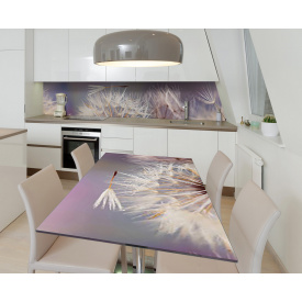 Наклейка 3Д вінілова на стіл Zatarga «Парашути кульбаби» 650х1200 мм для будинків, квартир, столів, кав'ярень,