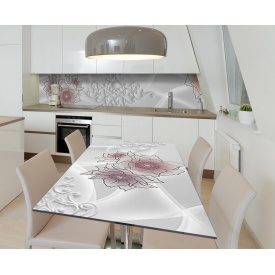 Наклейка 3Д виниловая на стол Zatarga «Богемская рапсодия» 650х1200 мм для домов, квартир, столов, кофейн,