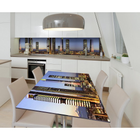Наклейка 3Д вінілова на стіл Zatarga «Хмарочос на долоні» 650х1200 мм для будинків, квартир, столів, кав'ярень
