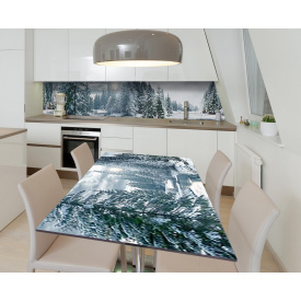 Наклейка 3Д виниловая на стол Zatarga «Заполярье» 650х1200 мм для домов, квартир, столов, кофейн, кафе