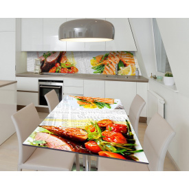 Наклейка 3Д виниловая на стол Zatarga «Комплимент от шефа» 600х1200 мм для домов, квартир, столов, кофейн,