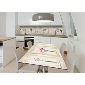 Наклейка 3Д виниловая на стол Zatarga «Милые букеты» 650х1200 мм для домов, квартир, столов, кофейн, кафе