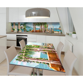 Наклейка 3Д вінілова на стіл Zatarga «Життя в раю» 650х1200 мм для будинків, квартир, столів, кав'ярень