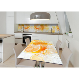Наклейка 3Д вінілова на стіл Zatarga «Апельсиновий сорбет» 650х1200 мм для будинків, квартир, столів, кофейн,