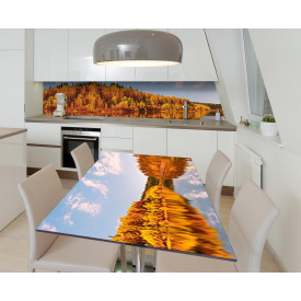 Наклейка 3Д виниловая на стол Zatarga «Царство осени» 650х1200 мм для домов, квартир, столов, кофейн, кафе