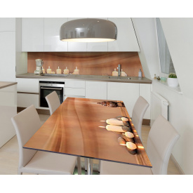 Наклейка 3Д виниловая на стол Zatarga «Таинство свечи» 650х1200 мм для домов, квартир, столов, кофейн, кафе