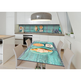 Наклейка 3Д вінілова на стіл Zatarga «Міндальний круасан» 650х1200 мм для будинків, квартир, столів, кофейн,
