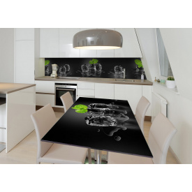 Наклейка 3Д виниловая на стол Zatarga «Тающая мята» 650х1200 мм для домов, квартир, столов, кофейн, кафе