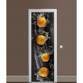 Наклейка на дверь Zatarga «Цитрусовый всплеск» 650х2000 мм виниловая 3Д наклейка декор самоклеящаяся