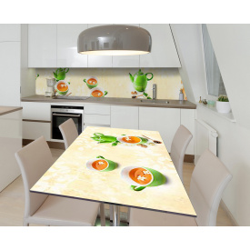 Наклейка 3Д виниловая на стол Zatarga «Китайский чай» 600х1200 мм для домов, квартир, столов, кофейн, кафе