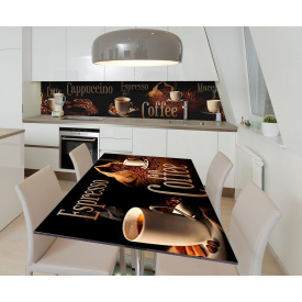 Наклейка 3Д виниловая на стол Zatarga «Кофейный напиток» 650х1200 мм для домов, квартир, столов, кофейн, кафе