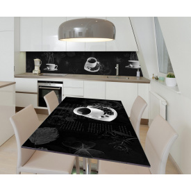 Наклейка 3Д вінілова на стіл Zatarga «Кава з корицею» 600х1200 мм для будинків, квартир, столів, кав'ярень, кафе