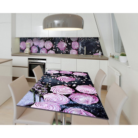 Наклейка 3Д виниловая на стол Zatarga «Черничный зефир» 650х1200 мм для домов, квартир, столов, кофейн, кафе