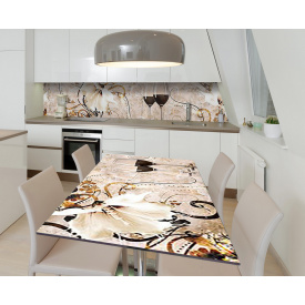 Наклейка 3Д вінілова на стіл Zatarga «За келихом темного» 600х1200 мм для будинків, квартир, столів, кав'ярень,