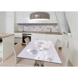 Наклейка 3Д виниловая на стол Zatarga «Молоко в невесомости» 650х1200 мм для домов, квартир, столов, кофейн,