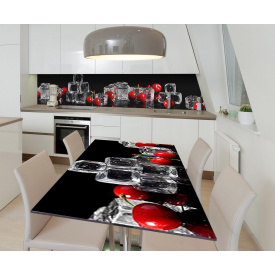 Наклейка 3Д виниловая на стол Zatarga «Кубики льда» 600х1200 мм для домов, квартир, столов, кофейн, кафе