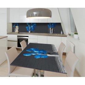 Наклейка 3Д вінілова на стіл Zatarga «Обертання синіх тюльпанів» 650х1200 мм (Z184527/1st)