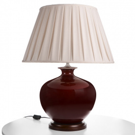 Настольная лампа классическая с абажуром Brille 60W TL-50 Коричневый