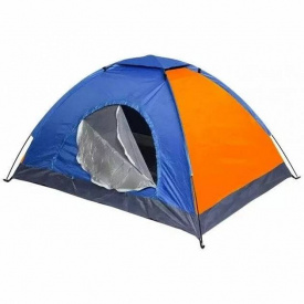 Палатка туристическая одноместная Camp Tent 2х1х1.1м кемпинговая Синий с оранжевым