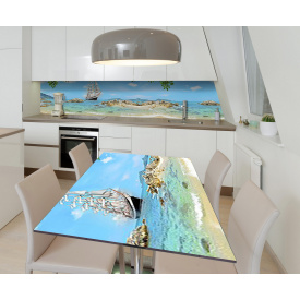 Наклейка 3Д вінілова на стіл Zatarga «Корабель свободи» 600х1200 мм для будинків, квартир, столів, кав'ярень