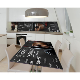 Наклейка 3Д виниловая на стол Zatarga «Главный сомелье» 600х1200 мм для домов, квартир, столов, кофейн, кафе