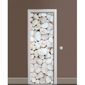 Наклейка на двері Zatarga «Морські камінці» 650х2000 мм вінілова 3Д наклейка декор самоклеюча