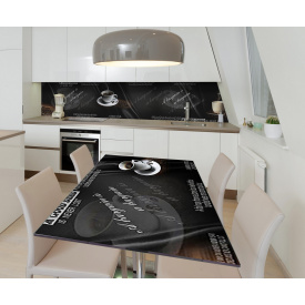 Наклейка 3Д виниловая на стол Zatarga «Кофейный минимализм» 650х1200 мм для домов, квартир, столов, кофейн,