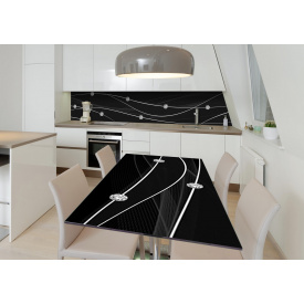 Наклейка 3Д вінілова на стіл Zatarga «Нитки діамантів» 650х1200 мм для будинків, квартир, столів, кав'ярень, кафе