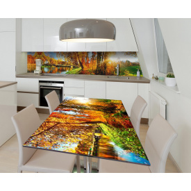 Наклейка 3Д вінілова на стіл Zatarga «Сліпучі промені» 600х1200 мм для будинків, квартир, столів, кав'ярень, кафе