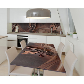 Наклейка 3Д виниловая на стол Zatarga «Бадьян и корица» 600х1200 мм для домов, квартир, столов, кофейн, кафе