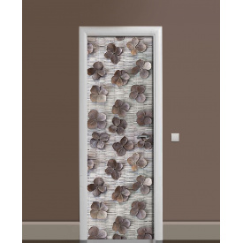Наклейка на дверь Zatarga «Сухоцветы» 650х2000 мм виниловая 3Д наклейка декор самоклеящаяся