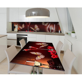 Наклейка 3Д виниловая на стол Zatarga «Клубничный мартини» 600х1200 мм (Z184540st)