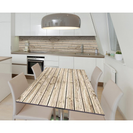 Наклейка 3Д виниловая на стол Zatarga «Горизонтальная доска» 650х1200 мм для домов, квартир, столов, кофейн,