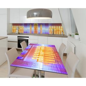 Наклейка 3Д виниловая на стол Zatarga «Золотая мечеть» 600х1200 мм для домов, квартир, столов, кофейн, кафе