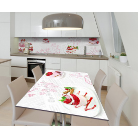 Наклейка 3Д вінілова на стіл Zatarga «Кондитерський рай» 650х1200 мм для будинків, квартир, столів, кав'ярень.
