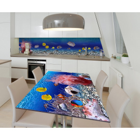 Наклейка 3Д вінілова на стіл Zatarga «Таємниці глибин» 650х1200 мм для будинків, квартир, столів, кав'ярень, кафе