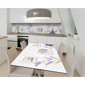 Наклейка 3Д виниловая на стол Zatarga «Вереск и мечты» 650х1200 мм для домов, квартир, столов, кофейн, кафе