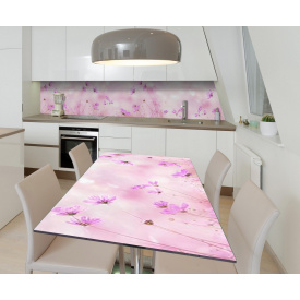 Наклейка 3Д вінілова на стіл Zatarga «Рожеві мрії» 650х1200 мм для будинків, квартир, столів, кав'ярень, кафе