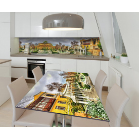 Наклейка 3Д вінілова на стіл Zatarga «Міська розкіш» 650х1200 мм для будинків, квартир, столів, кав'ярень.