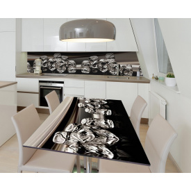 Наклейка 3Д виниловая на стол Zatarga «Россыпь льда» 650х1200 мм для домов, квартир, столов, кофейн, кафе