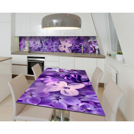 Наклейка 3Д вінілова на стіл Zatarga «Суцвіття бузку» 650х1200 мм для будинків, квартир, столів, кав'ярень, кафе