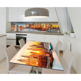 Наклейка 3Д виниловая на стол Zatarga «Рассвет» 650х1200 мм для домов, квартир, столов, кофейн, кафе