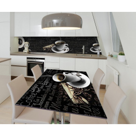 Наклейка 3Д виниловая на стол Zatarga «Ароматное меню» 600х1200 мм для домов, квартир, столов, кофейн, кафе