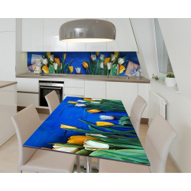 Наклейка 3Д виниловая на стол Zatarga «Подарок любимой» 600х1200 мм для домов, квартир, столов, кофейн, кафе