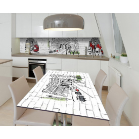 Наклейка 3Д виниловая на стол Zatarga «Шоппинг по-английски» 600х1200 мм для домов, квартир, столов, кофейн,